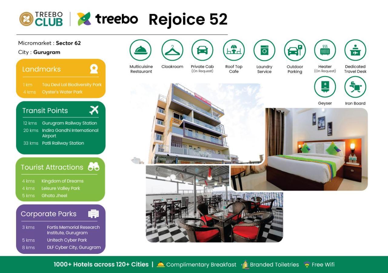 Treebo Rejoice 52 - 3Km From Huda City Metro Station Badshahpur Exteriör bild